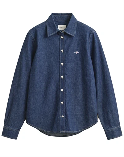 Gant - Reg Denim Skjorte - Dark Blue Raw
